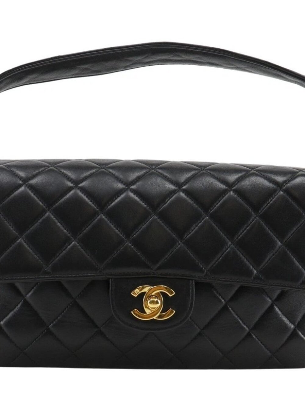 CHANEL Double face Handbag Matelasse black lambskin Women